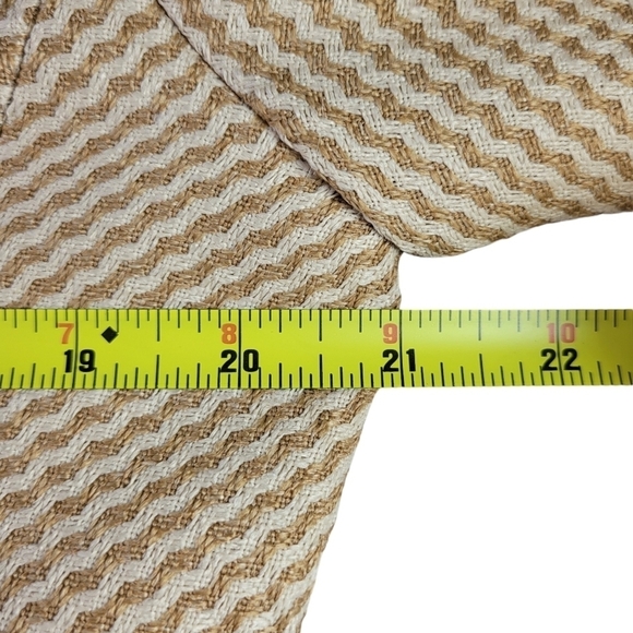 Kasper Blazer Size 12 Gold Beige Textured Long Sleeve Faux Flap Pockets Lined - Picture 10 of 12